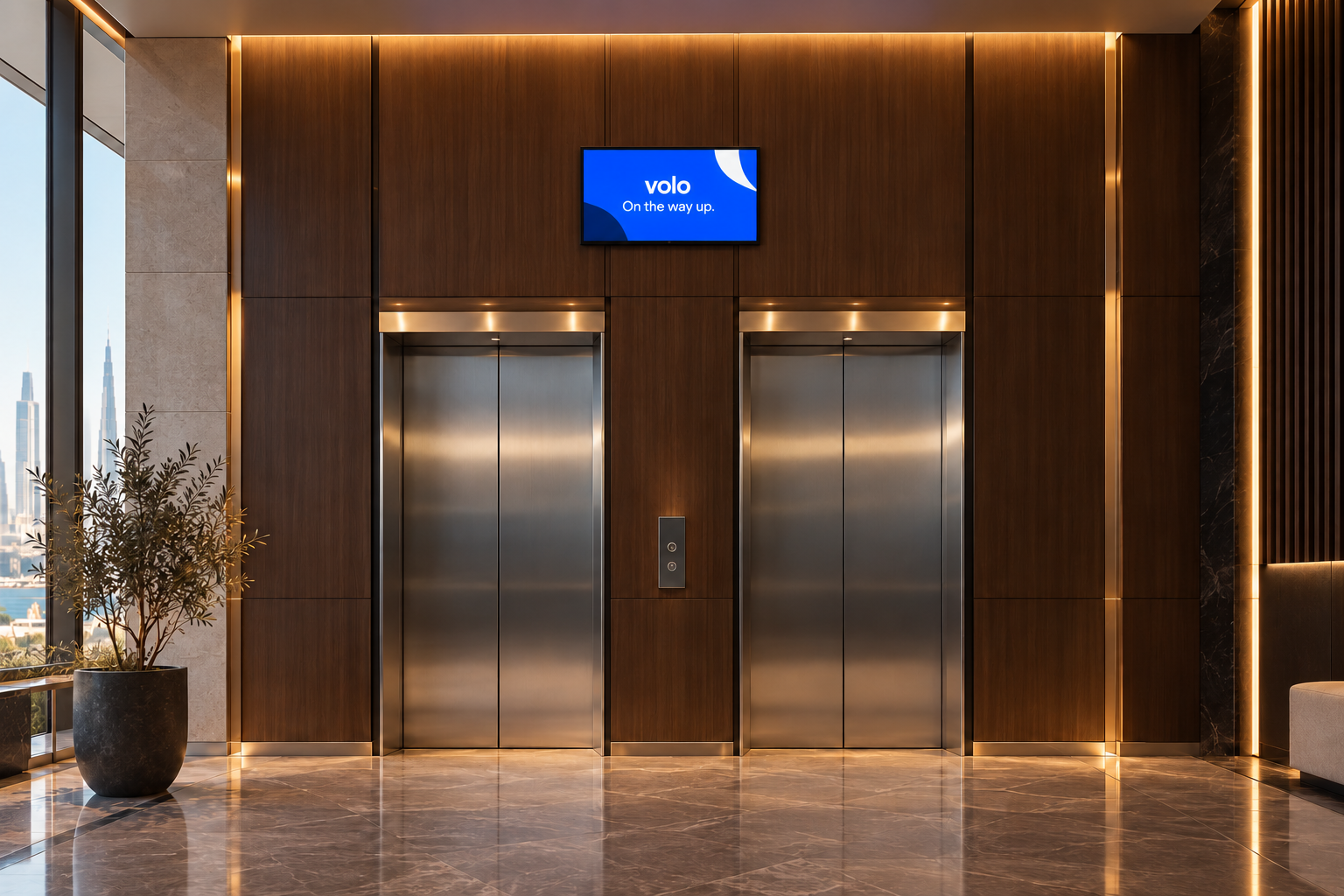 Original volo concept: a landscape display above the lift doors